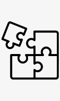 Puzzle Zu sehen sind vier Puzzle Teile